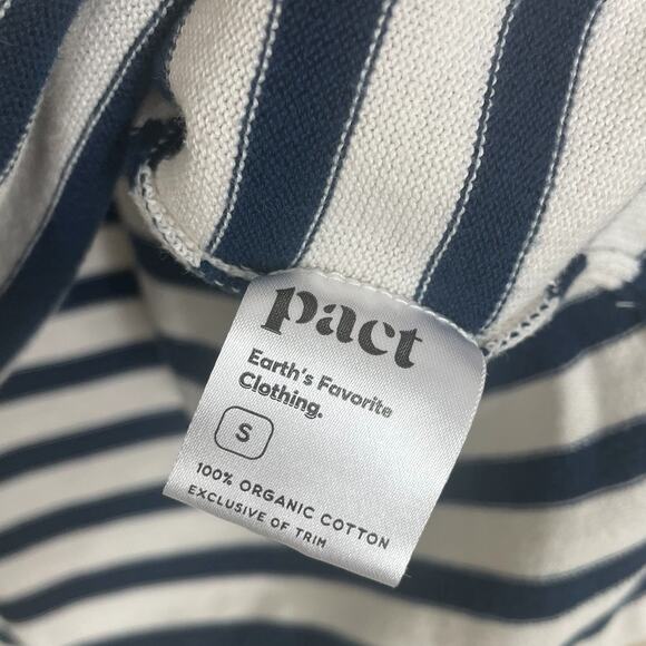 Pact 100% Organic Cotton Striped Sweater Size Small Classic Nautical Effortless - Picture 12 of 13